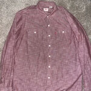 Levi's Maroon Casual Button Down Shirt